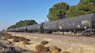 BNSF H- BARSTO manifest w/CP, KCS and a friendly crew north at Shafter Siding.