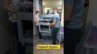 Первый пошел... Перевозим оборудование в новый цех.