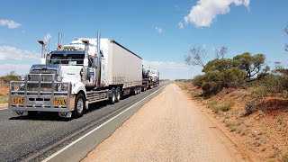 Australian truck Road Trains in the outback