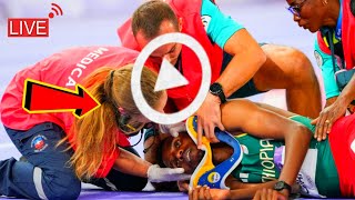 Lamecha Girma unconscious injury after fall on Men's 3000m Olympics final | lamecha girma injury