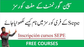 SEPE FREE COURSES IN SPAIN