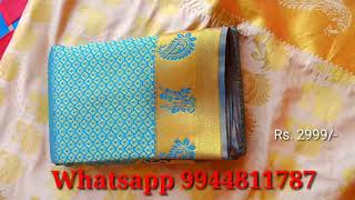 Deepavali Sarees - Sky Blue Rs. 2999/- Only .. Hurry Up // Limited Stock.