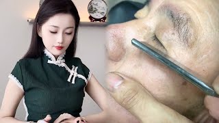 💈ASMR | Remove dead skin and whiskers from men's faces! 🪒 Wet shaving! Facial spa.