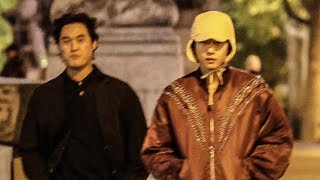 Jennie and V walk together in Paris 😲 #jennieparis #v #kpop #viral #shorts