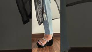 #meeshofinds black heel under 350 #meesho #footwear #haul #meeshohaul