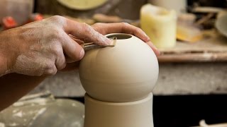 Trimming a Small Round Vase - Matt Horne Pottery