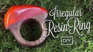 Irregular Orange Resin Ring DIY