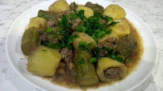 دولمة قرعة و بطاطا  Dolma courgettes et pommes de terre