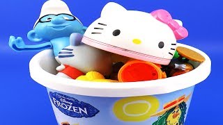 Opening the Frozen Surprise Bucket Lots of Toys Surprise Play