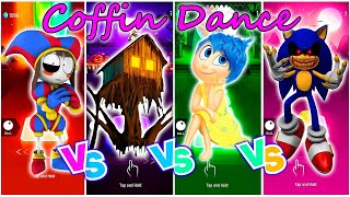 Pomni digital circus🆚Spider House Head🆚Inside out🆚Sonic exe.Tiles Hop Edm Rush