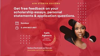 Live Review of Rejected Chevening Essays by a Chevening Scholar | AFM Stories Reviews Edition Two