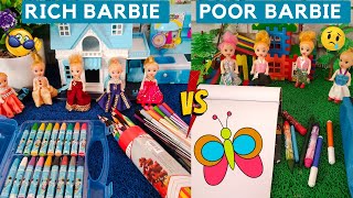 Rich Barbie drawing😎 vs Poor Barbie drawing 😓|Barbie Fun Tamil|Barbie show tamil|Barbie tamil