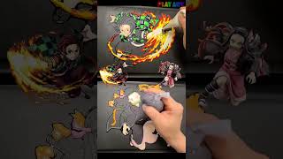 Making Demon Slayer Tanjiro, Nezuko, Pancake art challenge, 鬼滅の刃, #shorts