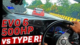 HOW 500BHP EVO 6 TAKE CORNERS IN GENTING WITH CIVIC TYPE R??