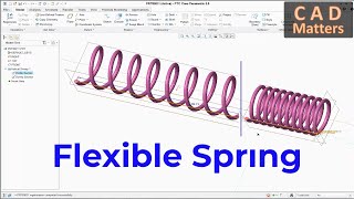 Trick8 - ptc creo | helical sweep | make flexible spring