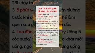 Duy trì 8 thói quen để sống lâu 100 tuổi #suckhoe #doisong #baihoccuocsong #xuhuong #reels