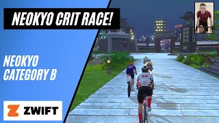 Crazy Zwift Race! // Chasing a Podium in a Small Field // Neokyo Crit Course // Category B