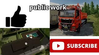 Building house with pool/new log transport trailer/transporting |Public Work |Fs22 |Ps4