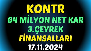 #KONTROLMATİK 64 MİLYON TL NETKAR 3.ÇEYREK #borsa #hisse #kontr #kontrolmatik #yorum #bilanço #KONTR