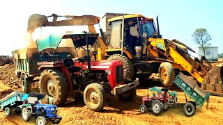 JCB 3DX Eco Backhoe Loader Loading Filed Mud | Massey Tractor | Eicher Tractor | Jcb and Tractor