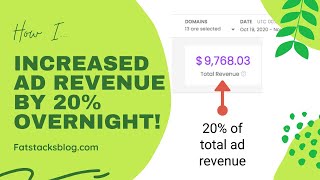 How I increased ad revenue 20% overnight