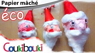 DIY tête de PÈRE NOËL en papier mâché | Décoration de Noël - activité artistique pour enfant