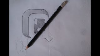 How to Draw the Letter Q in 3D Drawing with pencil