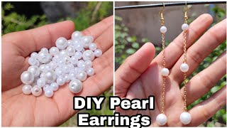 How to make simple and elegant pearl drop earrings. DIY MOTHER'S DAY GIFT IDEAS.