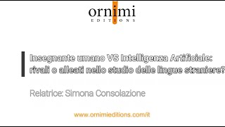 INSEGNANTE VS INTELLIGENZA ARTIFICIALE... (WEBINAR ORNIMI EDITIONS)