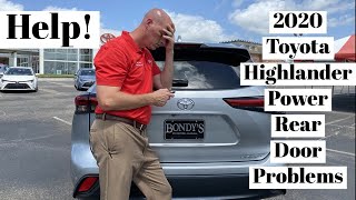 2020 Toyota Highlander power rear door troubleshooting