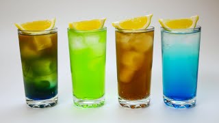 Топ 4 КРЕПКИХ КОКТЕЙЛЯ (AMF, LONG ISLAND ICED TEA, TOKYO ICED TEA, LA Water)