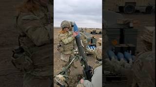 The powerful M120 mortar in action. US Army National Guard.