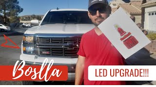 AWESOME!! LED HEADLIGHT HIGHBEAM UPGRADE FOR 2014 - 2015 SILVERADO WITH BOSLLA 9005