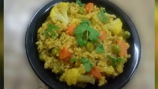 Vegetable Daliya Pulav!! / Broken wheat pulav/ Fluffy dalia/ How to make veg Dalia/ Healthy Daliya!