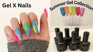 GEL-X NAILS WITH EASY NEON NAIL ART // TRYING BORN PRETTY GEL POLISH COLLECTION