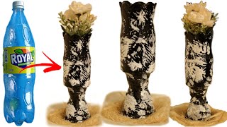 HOW TO MAKE FLOWER VASE FROM PLASTIC BOTTLE | PLASTIC BOTTLE FLOWER VASE MAKING