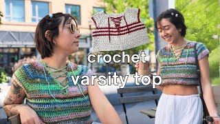 the varsity top | crochet v-neck top tutorial