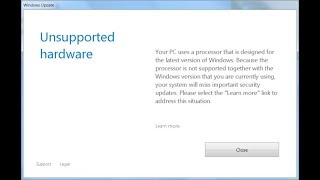 80240037 | Unsupported Hardware for windows 7