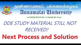 Annamalai University DDE/ STUDY MATERIALS UPDATES