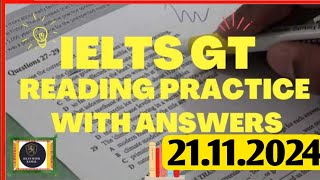 General Reading Practice Test 2024 | 21.11.2024 | Recent IELTS Reading Test 2024