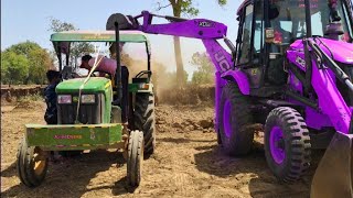 JCB 3dx Backhoe Loading Mud in Mahindra and eicher trector JCB Miti khudai JCB khudai #jcb #jcbvideo