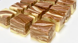 Easy and Fast Dessert! Only 3 Ingredients and 2 minutes make this delicious Fudge No OVEN | no nuts