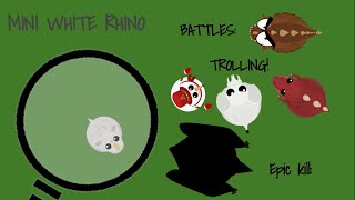 LEGENDARY Mope.io white rhino OP RARE MINI DOMINATION || battles, kills, trolling, and more!