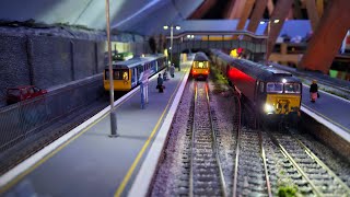 OO & 009 Gauge Loft Model Railway April 2024 Running Session - Day & Night Scenes