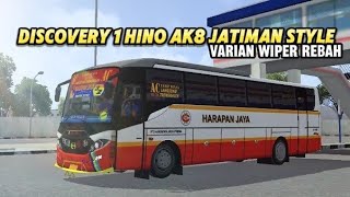 SHARE MOD BUSSID DISCOVERY SERI 1 HINO AK8 HARAPAN JAYA VARIAN WIPER REBAH