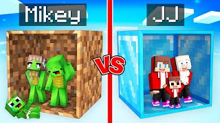 Mikey Family POOR vs JJ Family RICH Inside One Block Battle in Minecraft (Maizen)