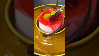 “Blooms on a plate: Hibiscus Panna Cotta perfection.” #pannacottarecipe #hibiscus  #foodpom