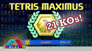 Tetris 99 - Knocked Out 21 Opponents! (Personal Best Record)