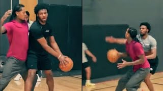 Jordan Clarkson 1on1 with Bronny James During Their Gym Practice, OffSeason Practice