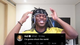 KSI reacts to Deji’s “I’m gonna shock the world” tweet